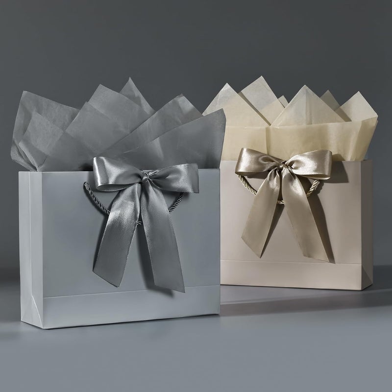 JMANNI Gift Bag, 1PCS Gift Bags Large with Ribbon and 1 Greeting Cards 2 Tissue Paper, Portable Paper Gift Bag with Handles, Birthday Gift Bags,Present Bags for Wedding Party Mothers Day - Image 3